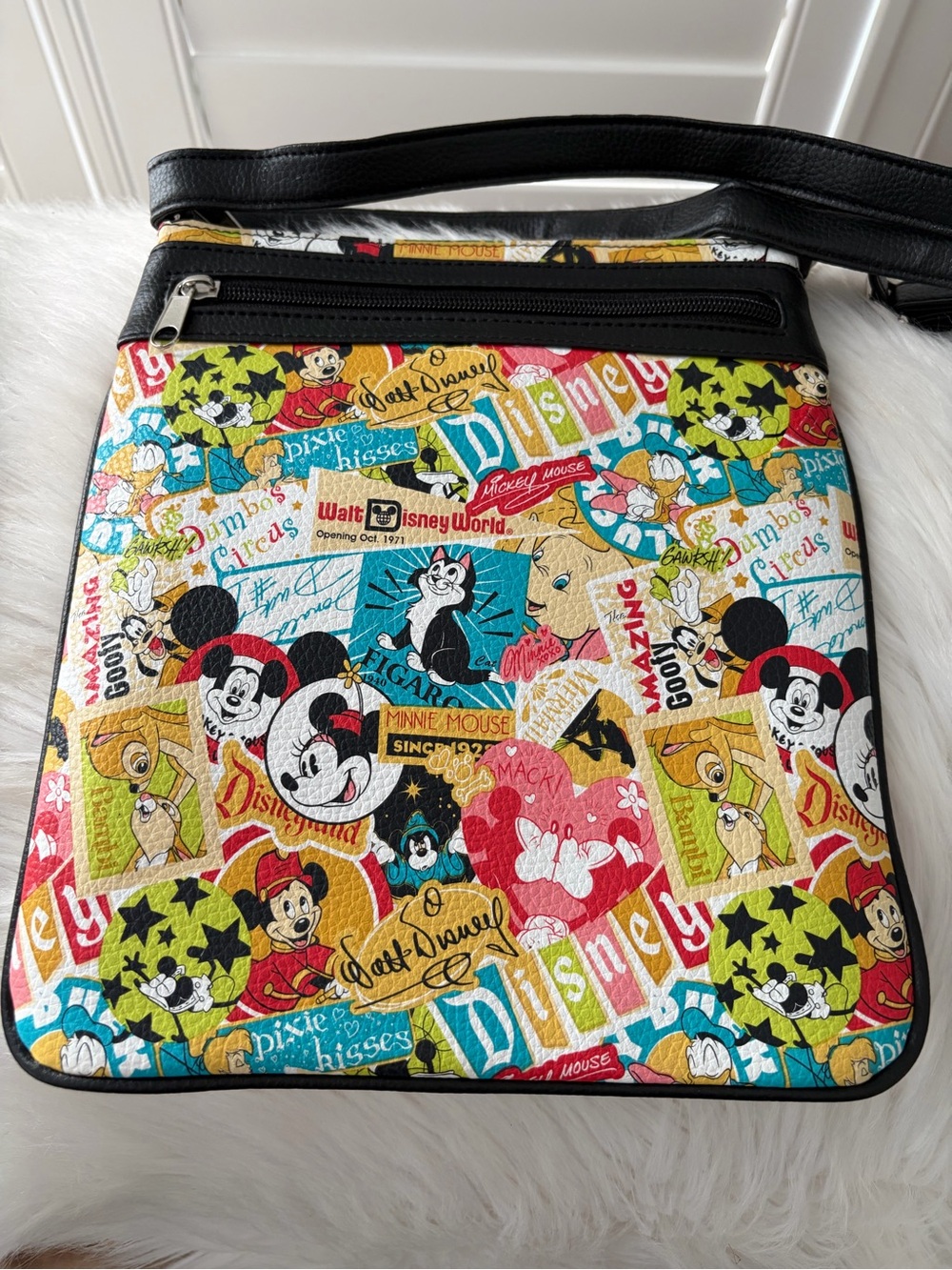Disney Multicolor Mickey & Friends Collage Crossbody Bag